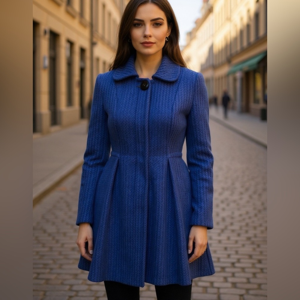 Tulle brand blue pea coat - Picture 1 of 8